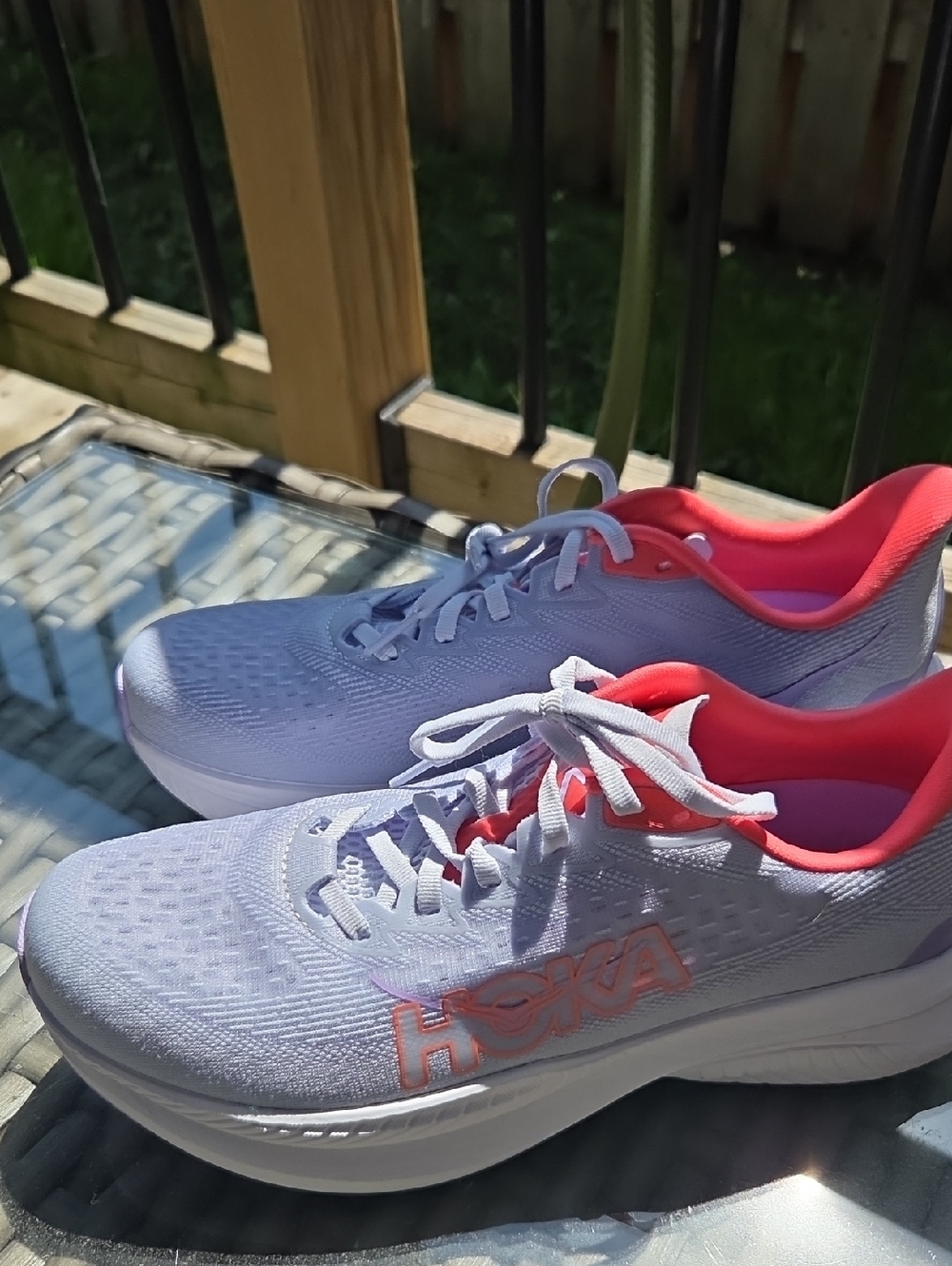 Hoka Women's White Running Shoes with Pink Interior